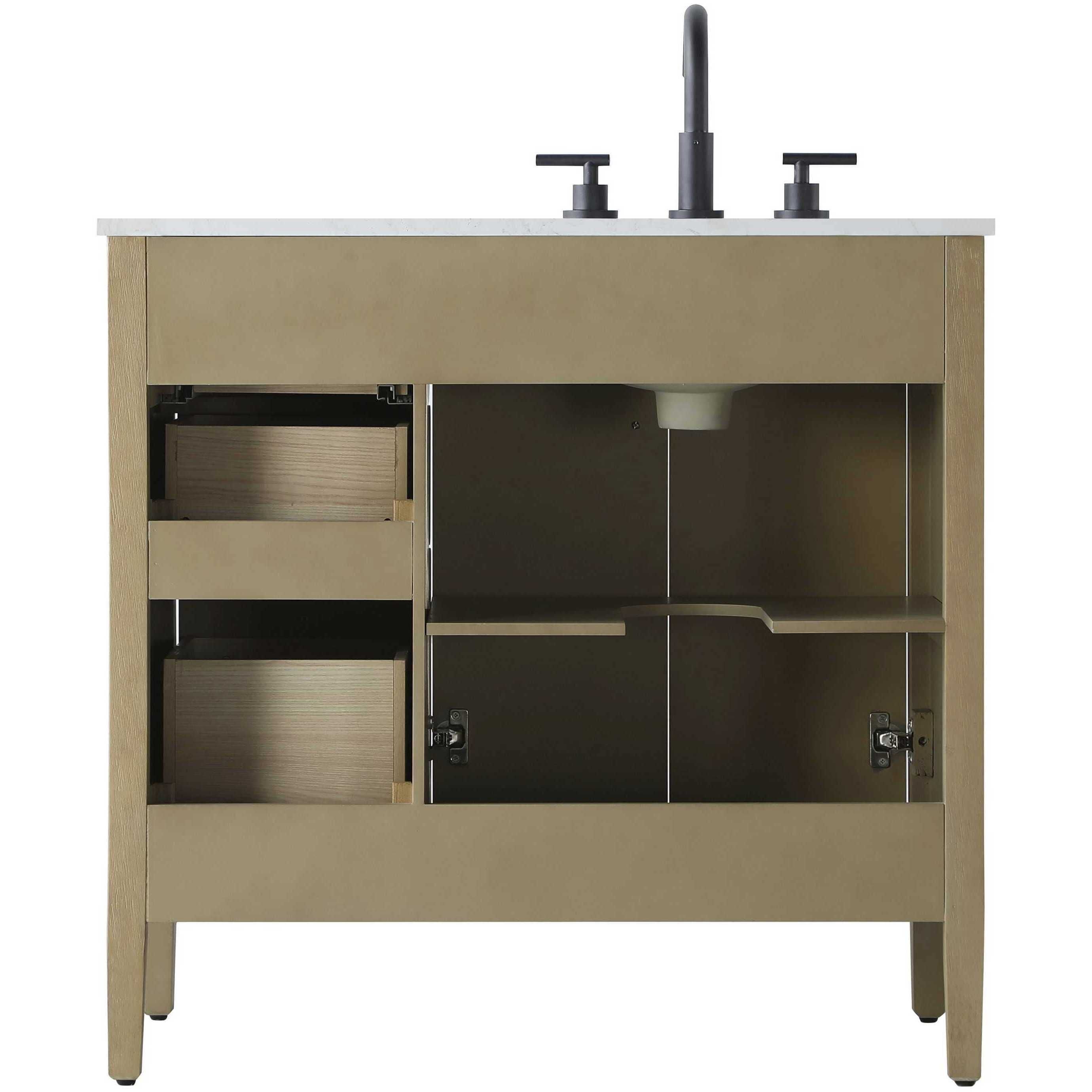 Blakely 36 X 34 inch Linen Oak Bathroom Vanity Cabinet