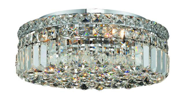 Maxime 5 Light 16 inch Chrome Flush Mount Ceiling Light in Royal Cut