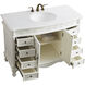Bordeaux 48 X 22 X 36 inch Antique White Vanity Sink Set