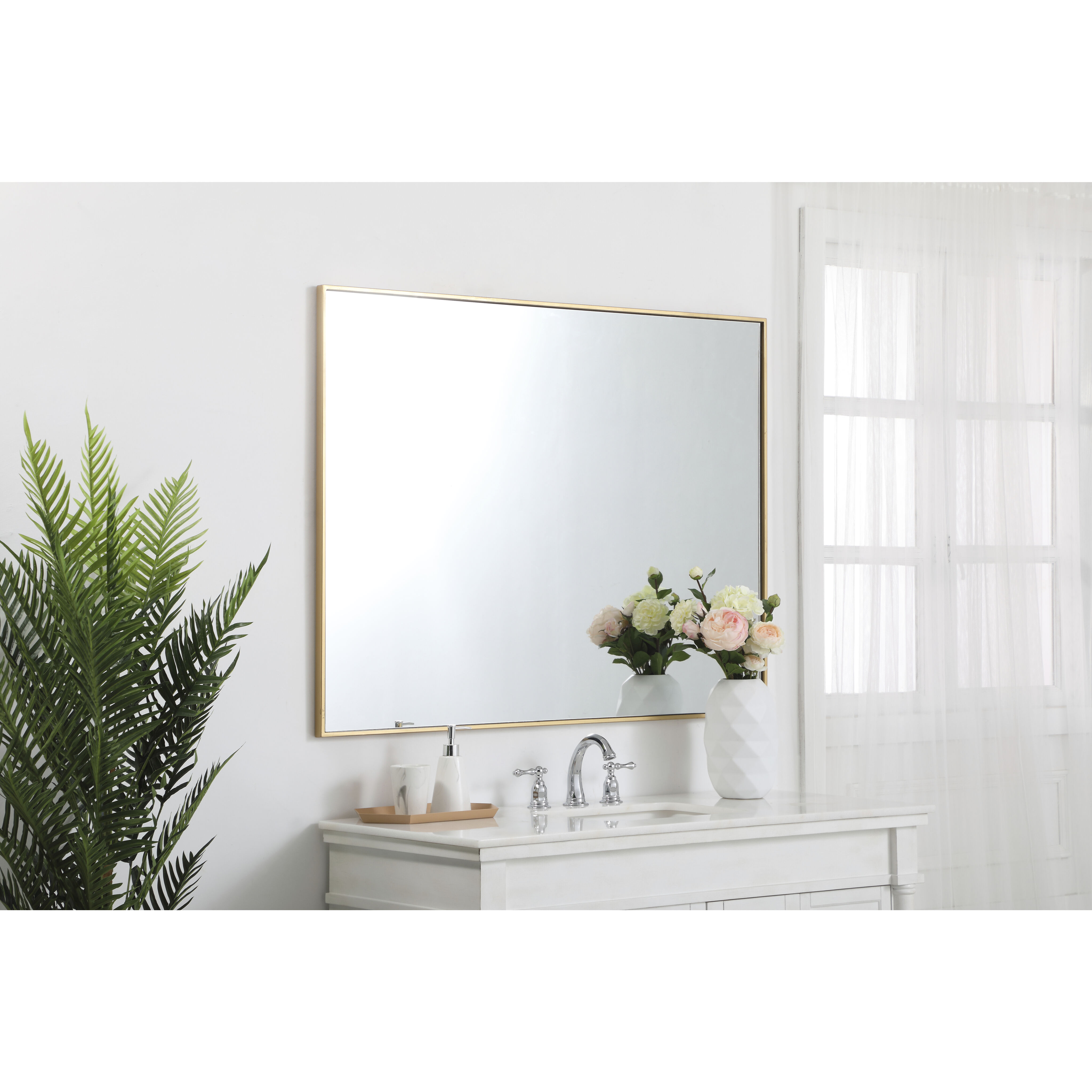 Monet 48 X 36 inch Brass Wall Mirror