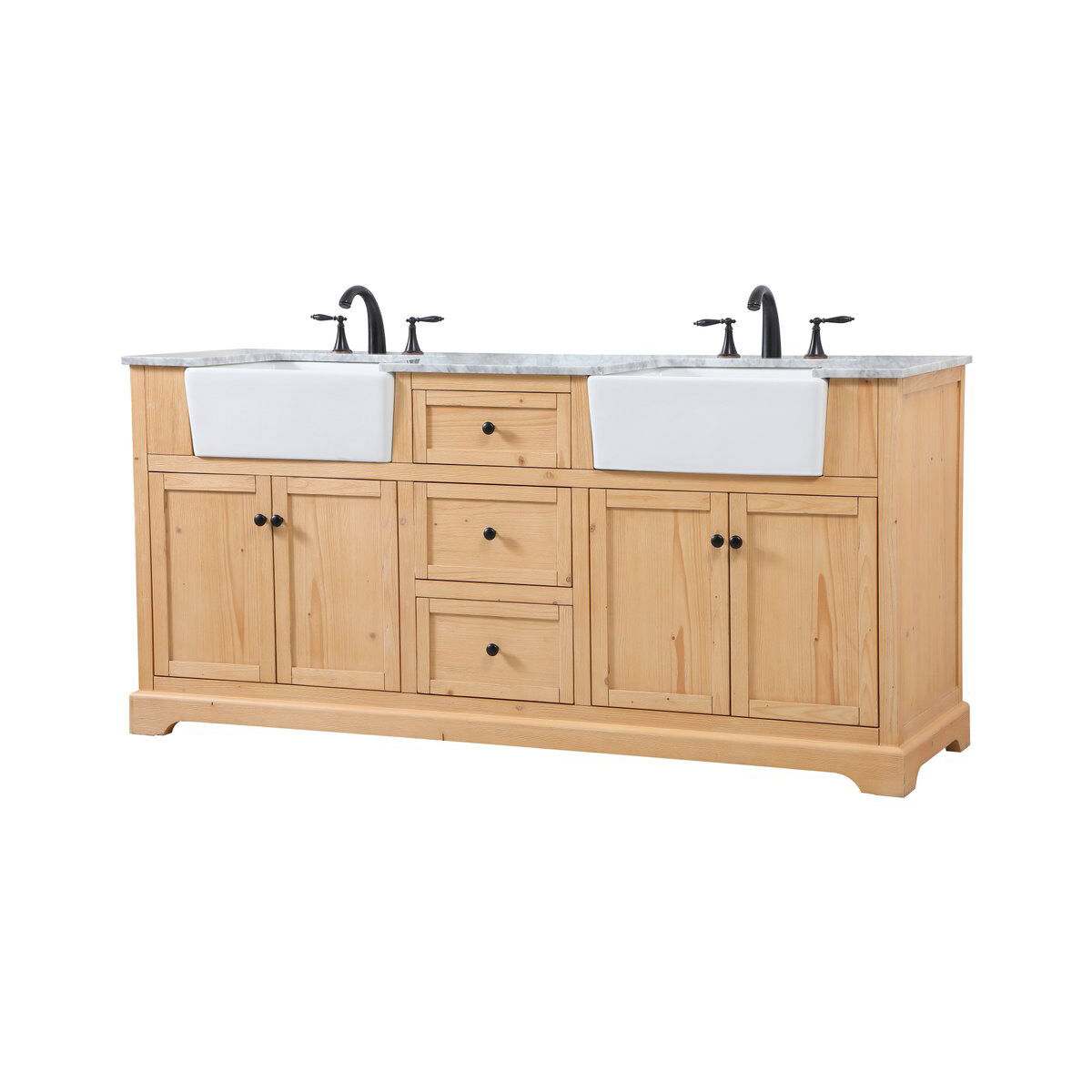 Franklin 72 X 22 X 35 inch Natural Wood Bathroom Vanity Cabinet