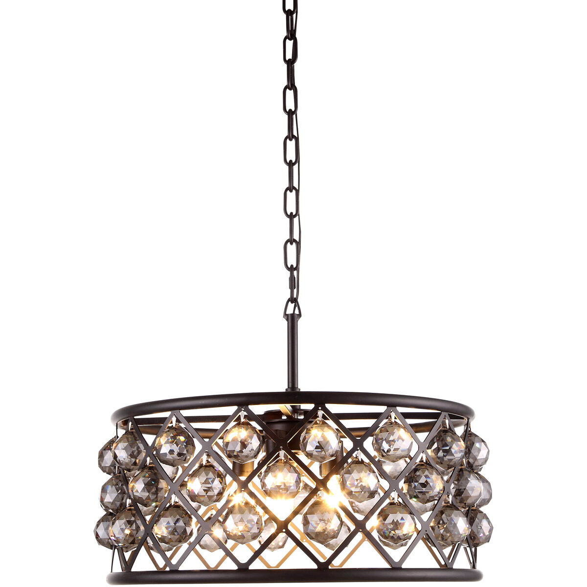 Madison 5 Light 20 inch Matte Black Pendant Ceiling Light in Silver Shade, Urban Classic
