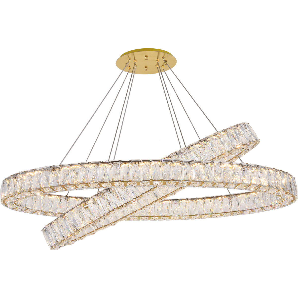 Monroe LED 48 inch Gold Chandelier Ceiling Light
