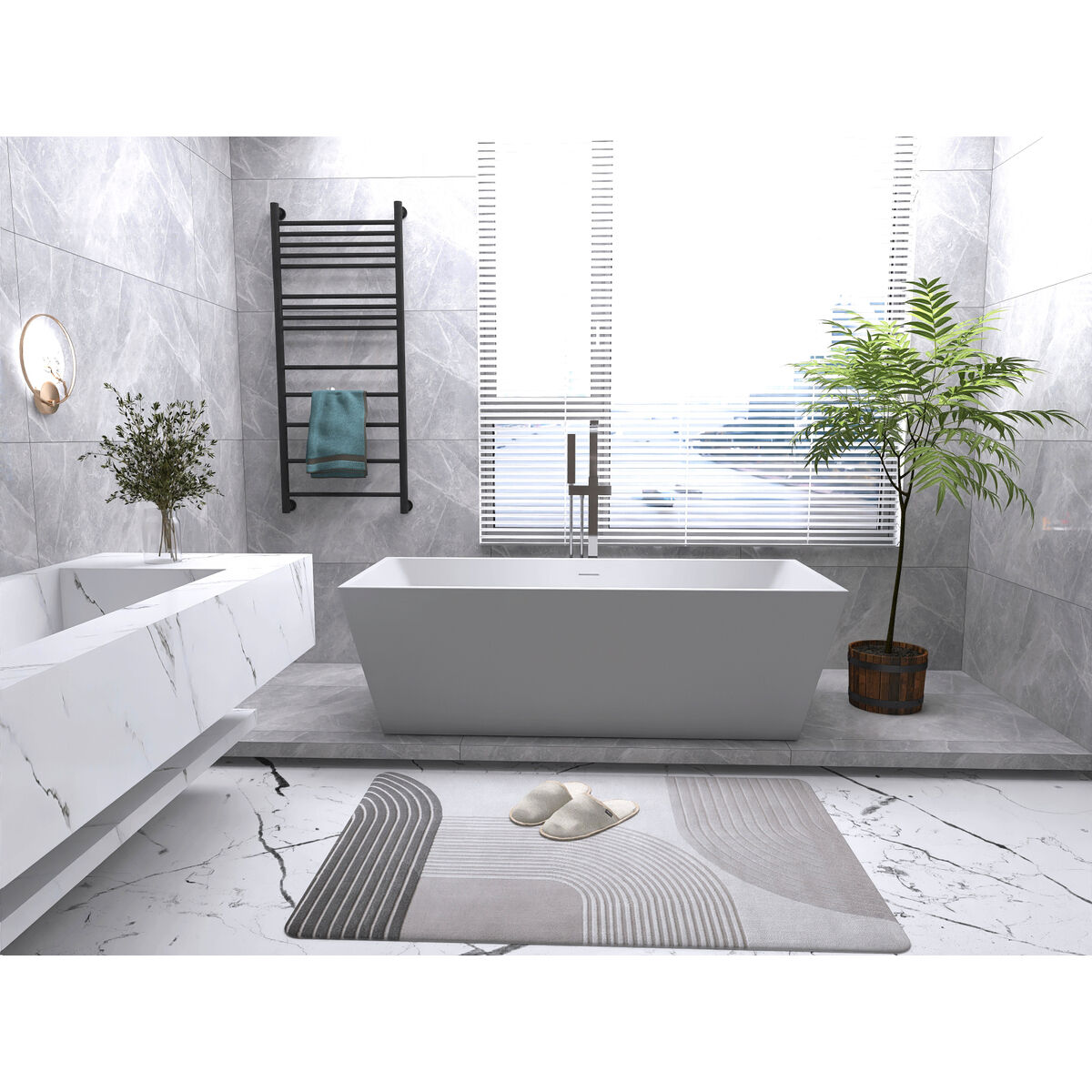 Turner Glossy White Bathtub in 72 in.