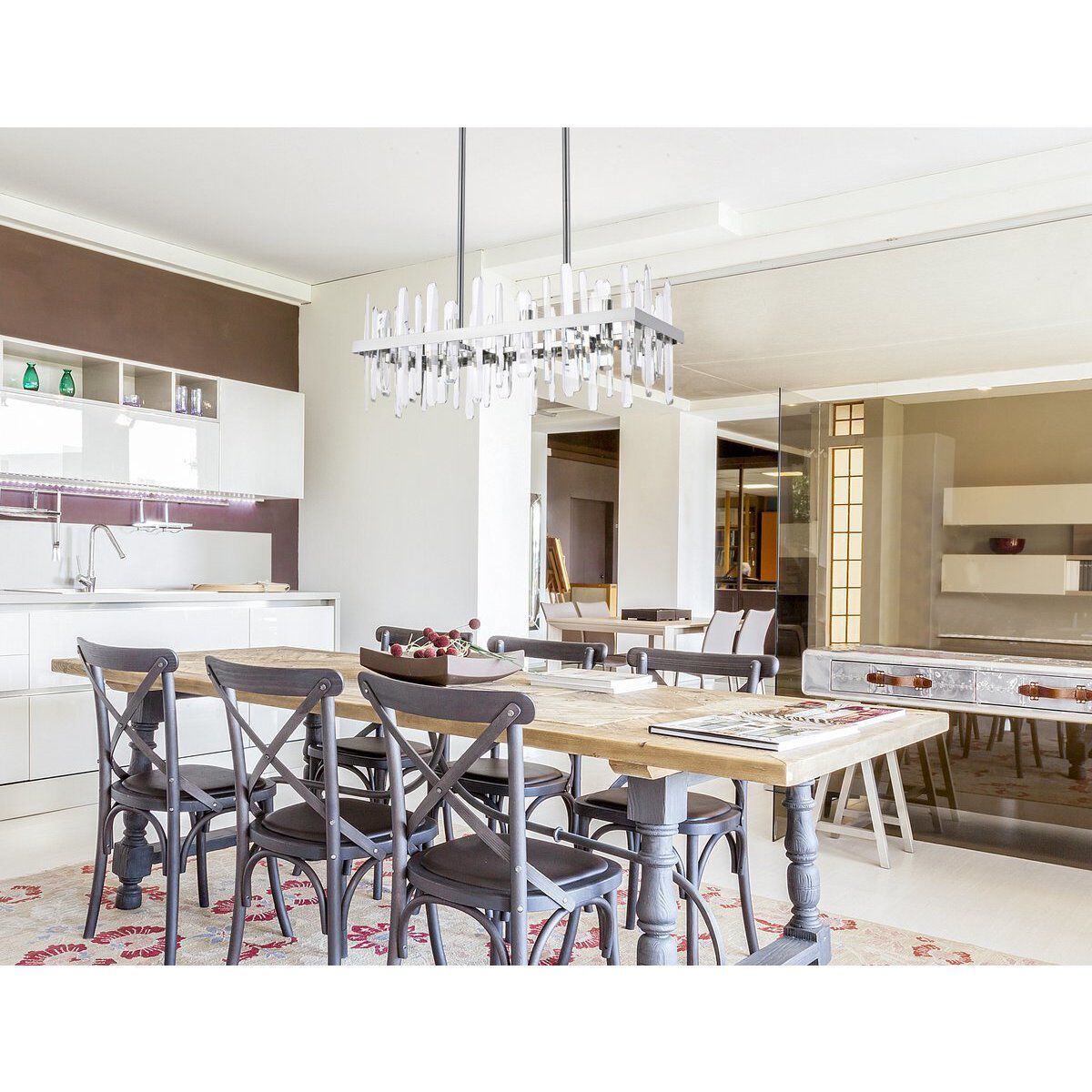 Chrome linear pendant light on sale