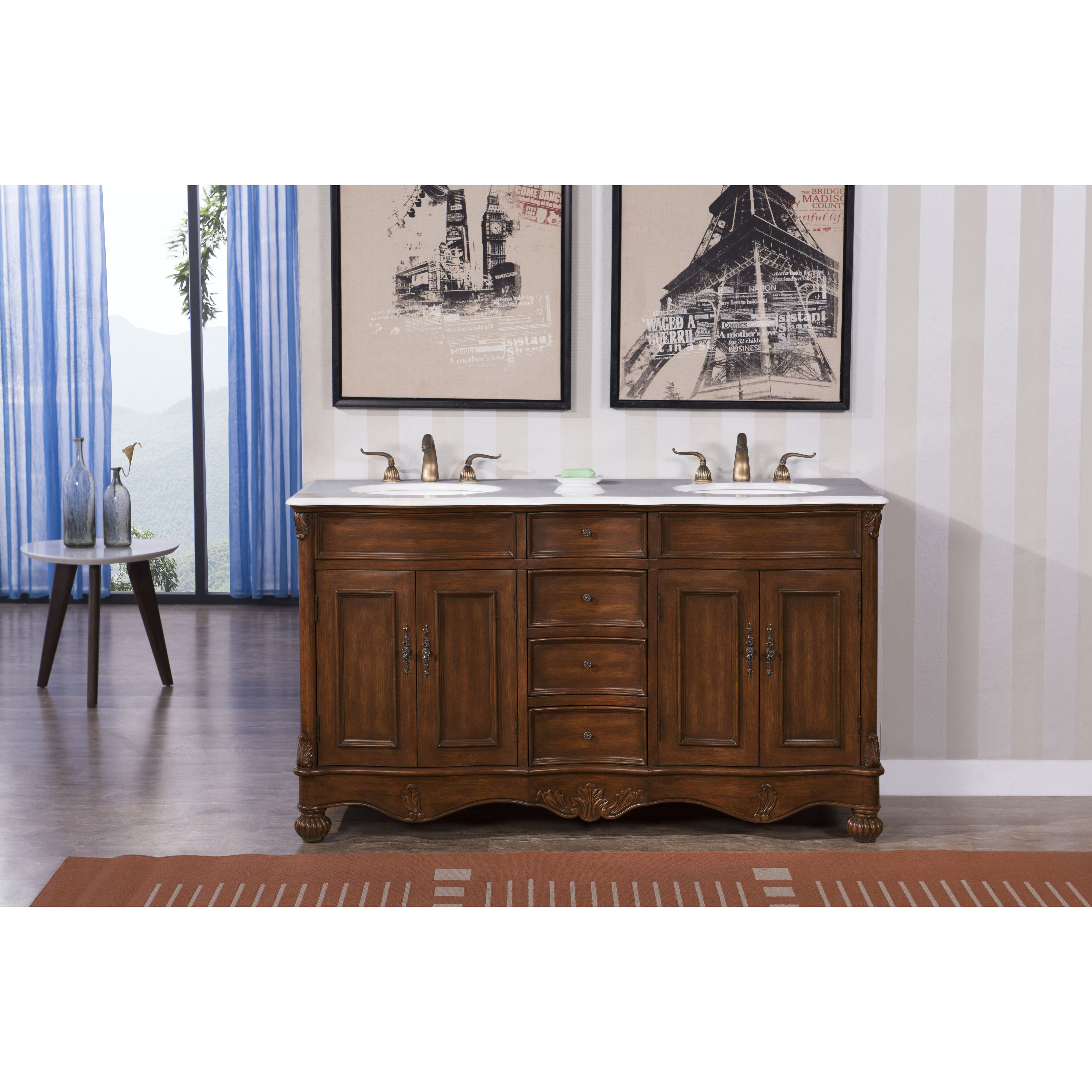 Windsor 60 X 35 inch Teak Vanity Set