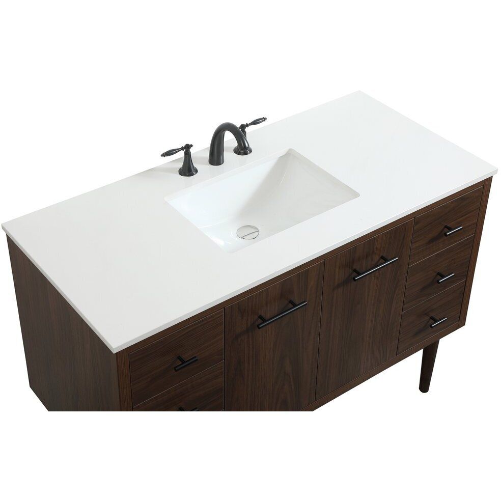 Cyrus 48 X 22 X 33.5 inch Walnut Vanity Sink Set in Not Included