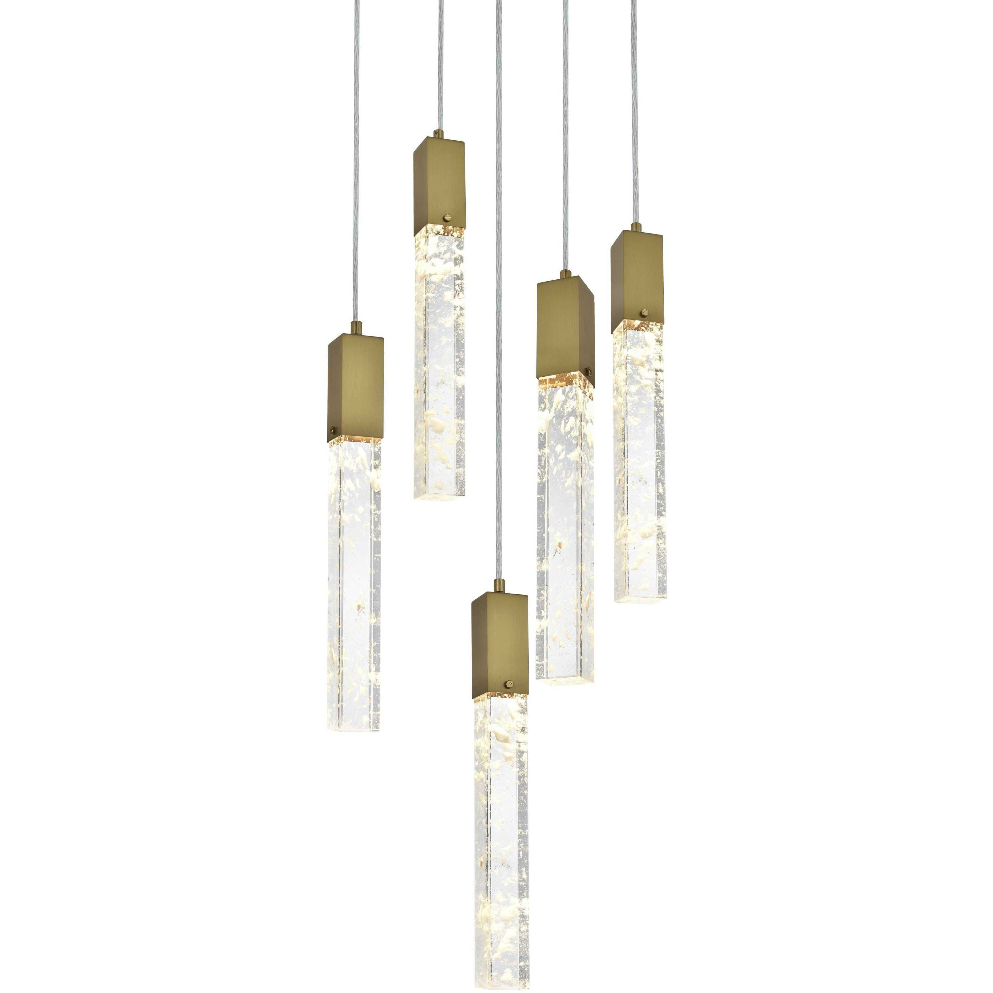 Aurora 5 Light 20 inch Satin Gold Chandelier Ceiling Light
