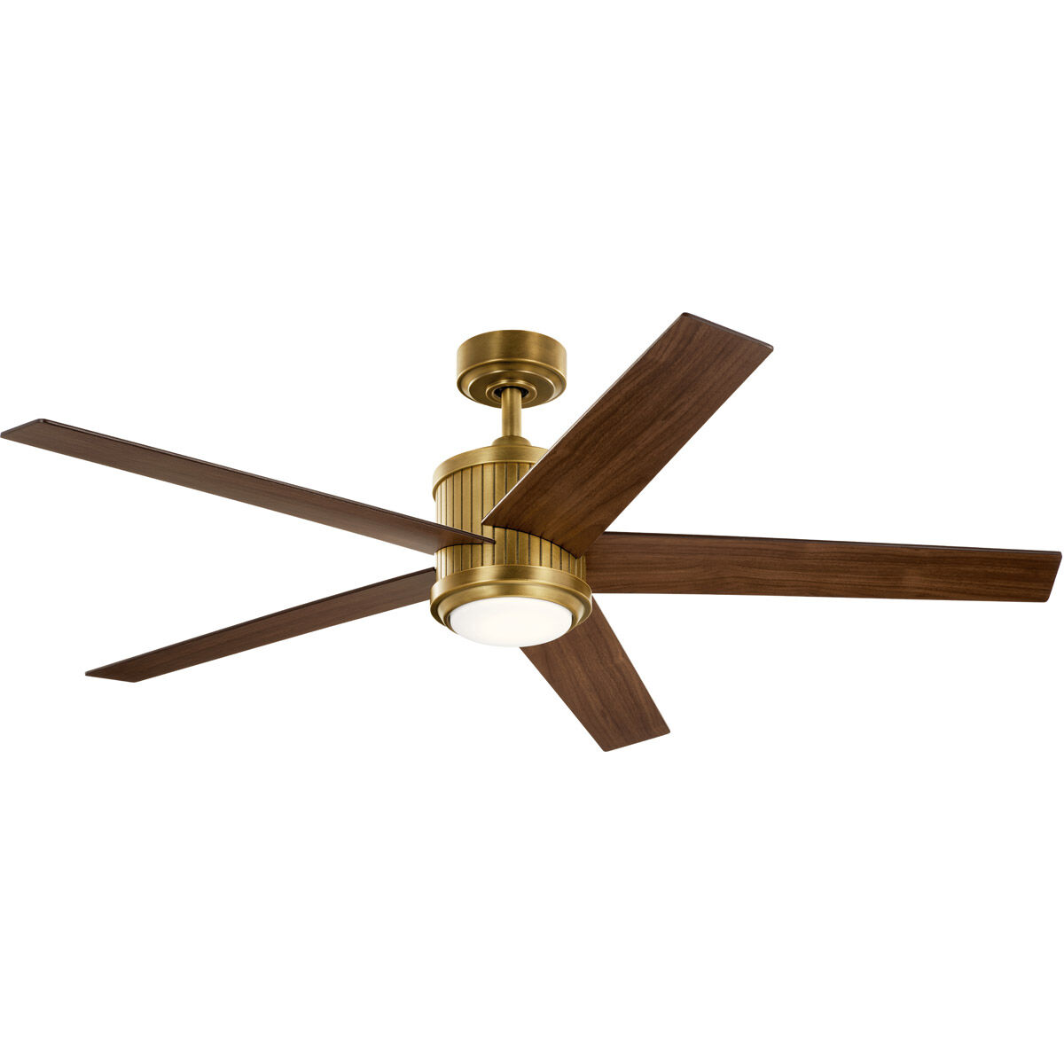 Brahm 56 inch Natural Brass with Walnut Blades Ceiling Fan
