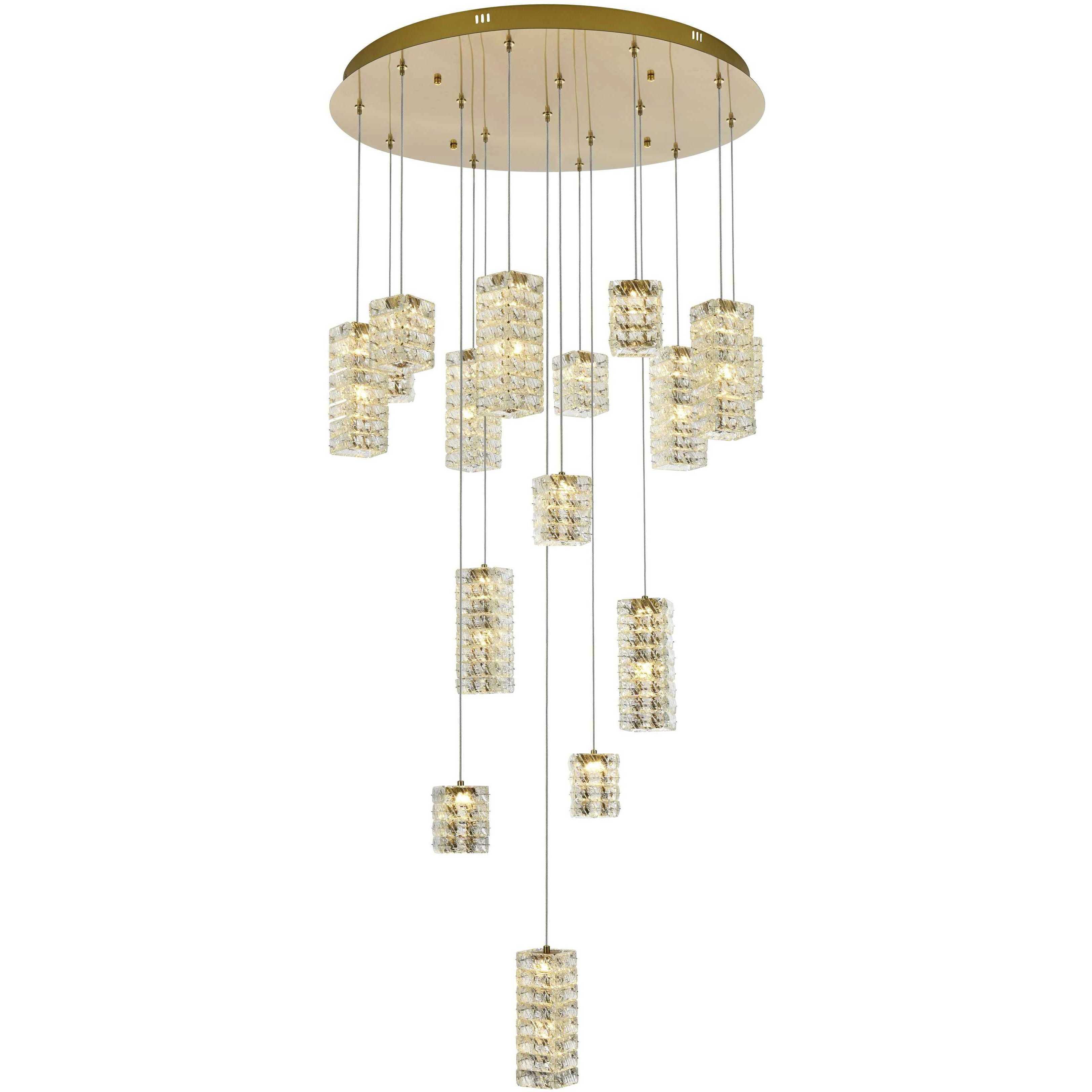 Aston 16 Light 32 inch Satin Gold Pendant Ceiling Light