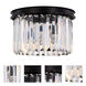 Sydney 3 Light 16 inch Matte Black Flush Mount Ceiling Light in Clear, Urban Classic
