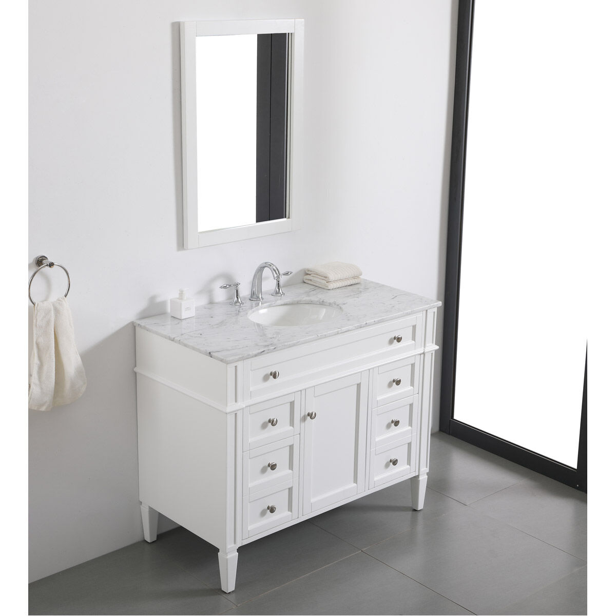 Park Avenue 42 X 22 X 35 inch White Vanity Sink Set