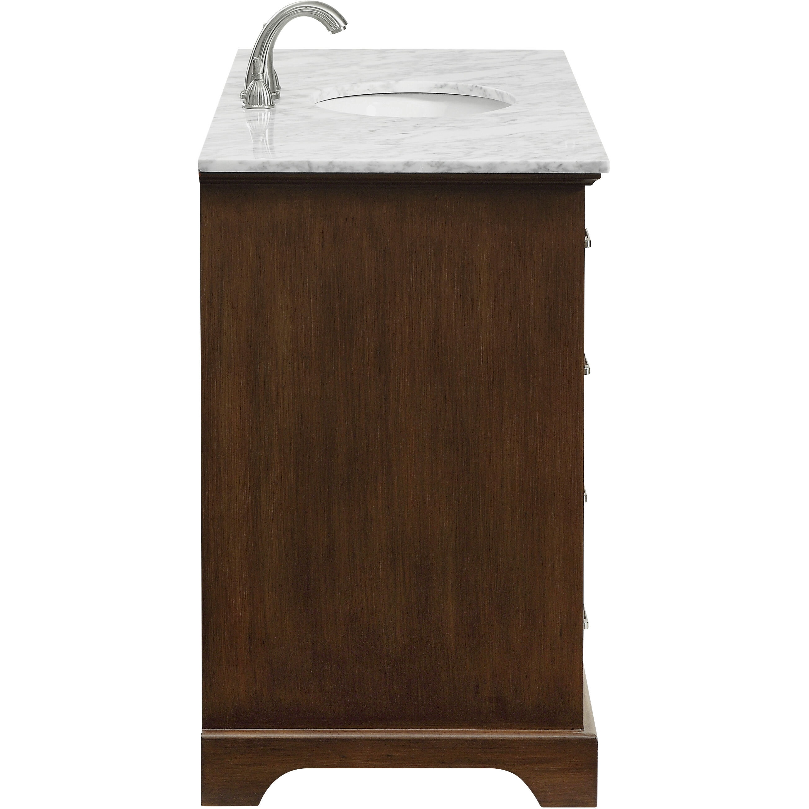 Americana 48 X 35 inch Teak with Carrara White Marble Vanity Set