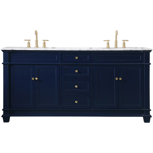 Wesley 72 X 22 X 35 inch Blue Vanity Sink Set
