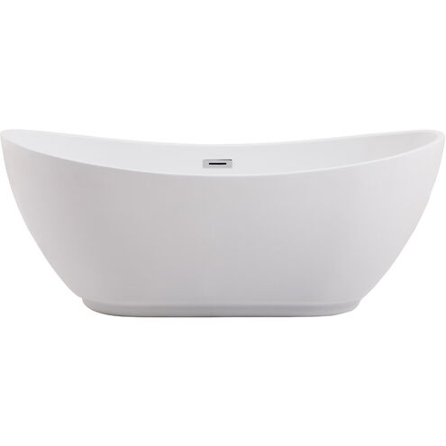 Ines Glossy White and Chrome Bathtub