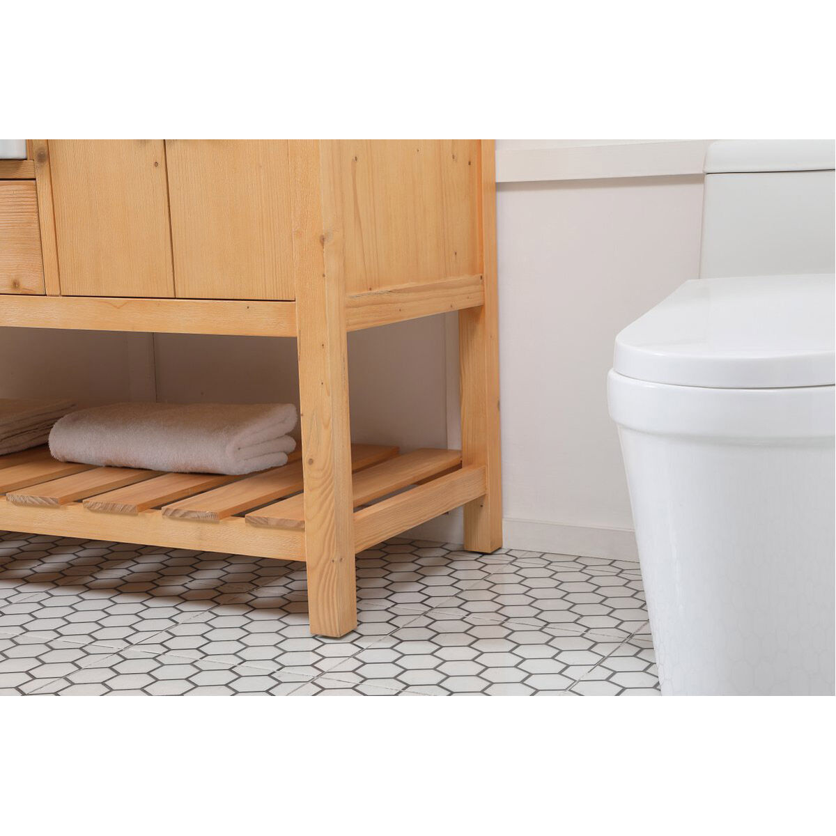 Clement 60 X 22 X 34.13 inch Natural Wood Bathroom Vanity Cabinet