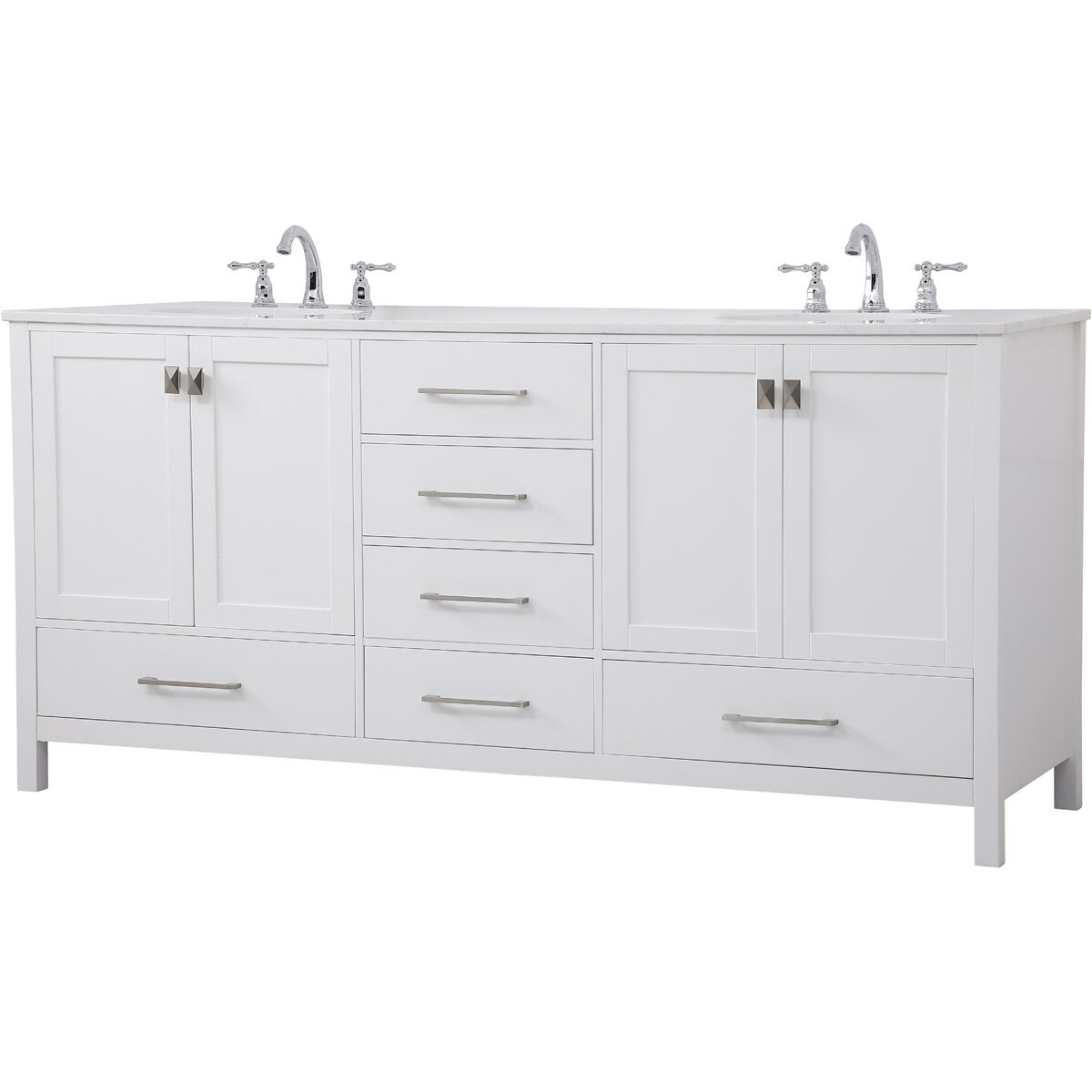 Irene 72 X 22 X 34 inch White Vanity Sink Set