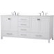 Irene 72 X 22 X 34 inch White Vanity Sink Set