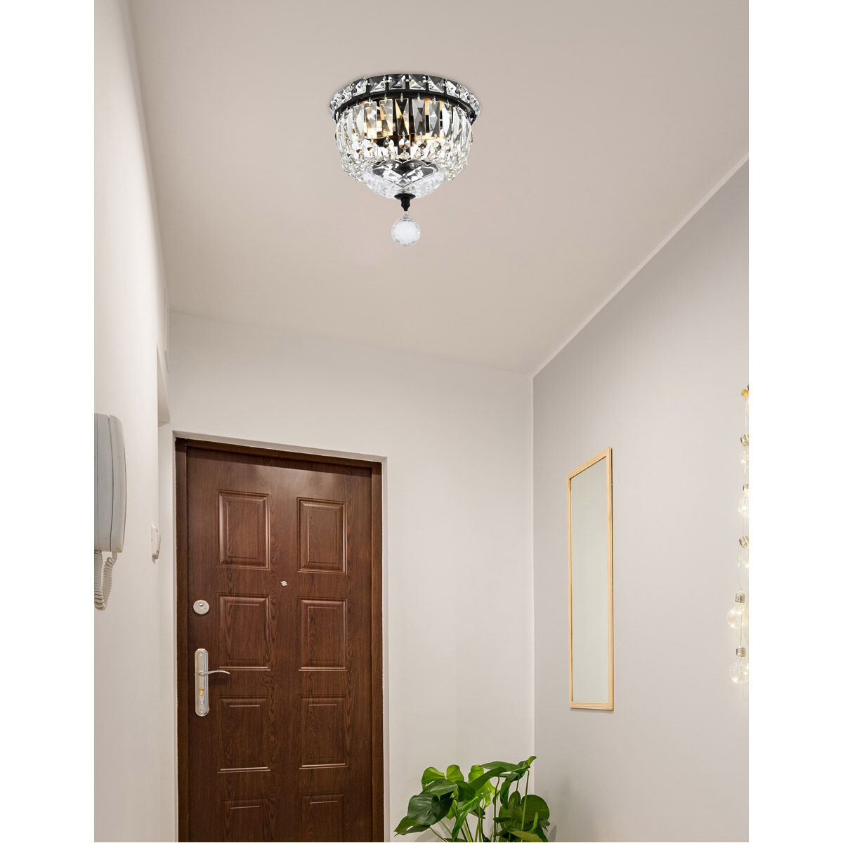 Tranquil 2 Light 8 inch Black and Clear Flush Mount Ceiling Light in Royal Cut
