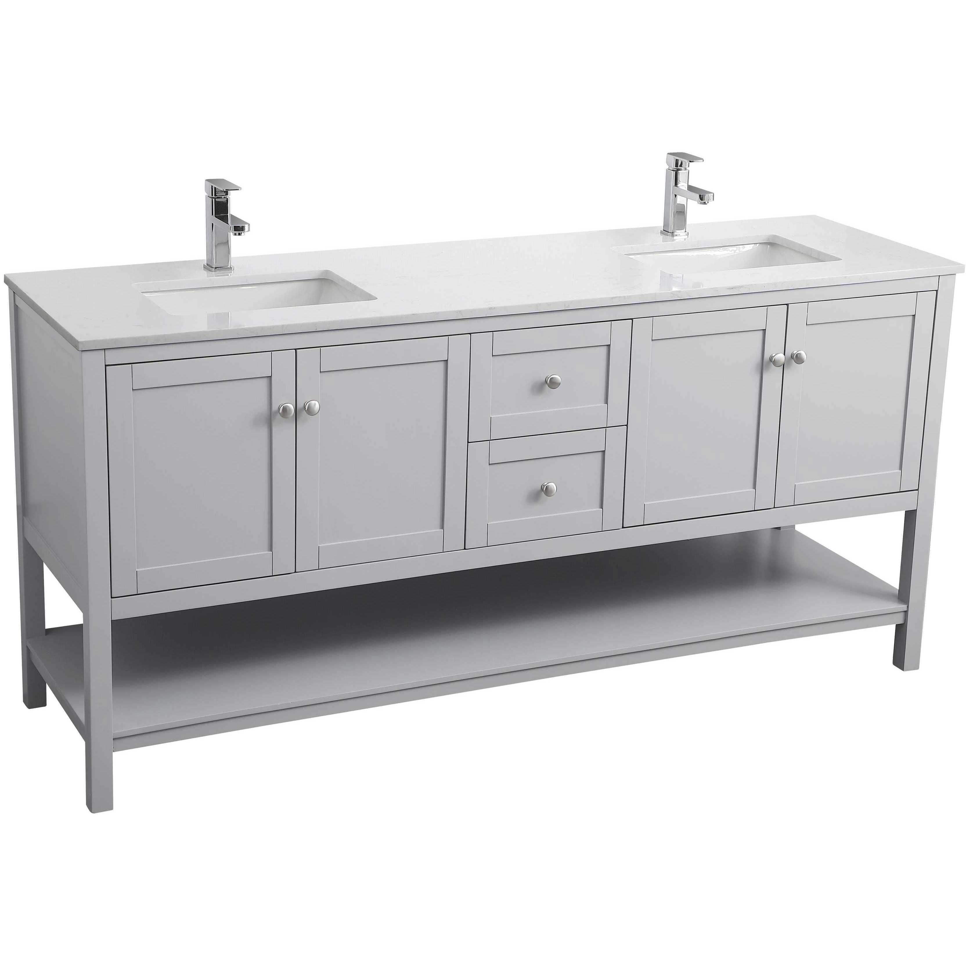 Heath 72 X 21.5 X 35 inch Grey Vanity Sink Set