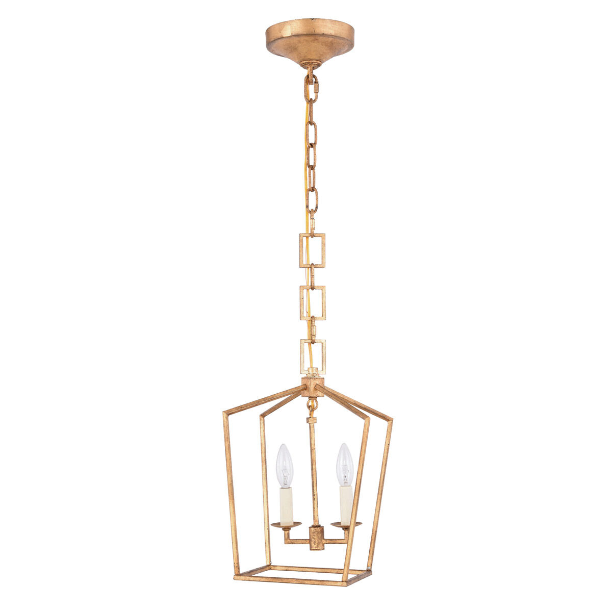 Denmark 2 Light 9.5 inch Golden Iron Pendant Ceiling Light, Urban Classic