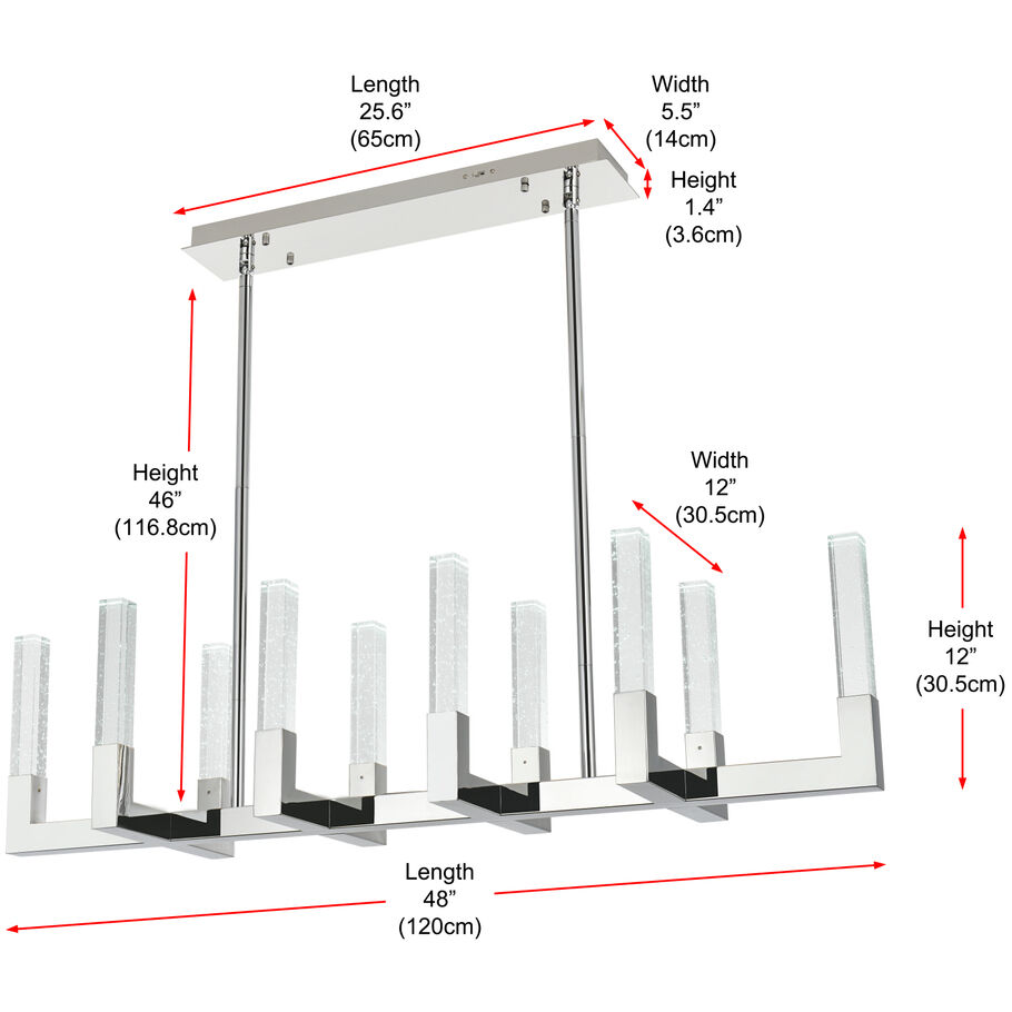 Noemi 10 Light 12 inch Chrome Pendant Ceiling Light