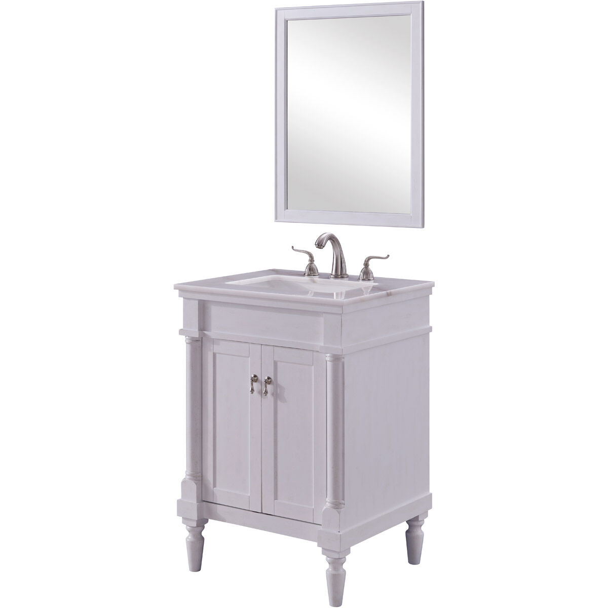 Lexington 24 X 21 X 35 inch Antique White with White Marble Vanity Set