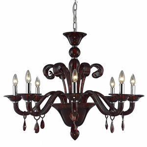 Muse 8 Light 36 inch Red Dining Chandelier Ceiling Light in Bordeaux, Royal Cut