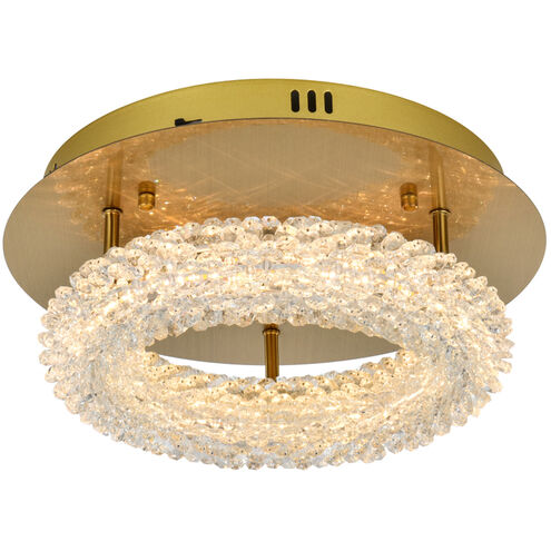Bowen 1 Light 14 inch Satin Gold Flush Mount Ceiling Light