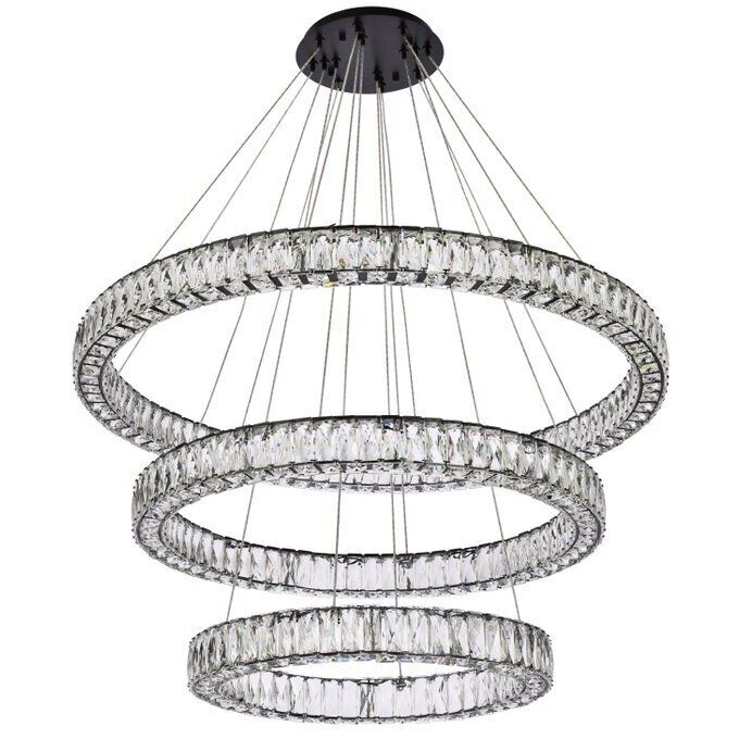 Monroe 3 Light 41 inch Black Chandelier Ceiling Light 