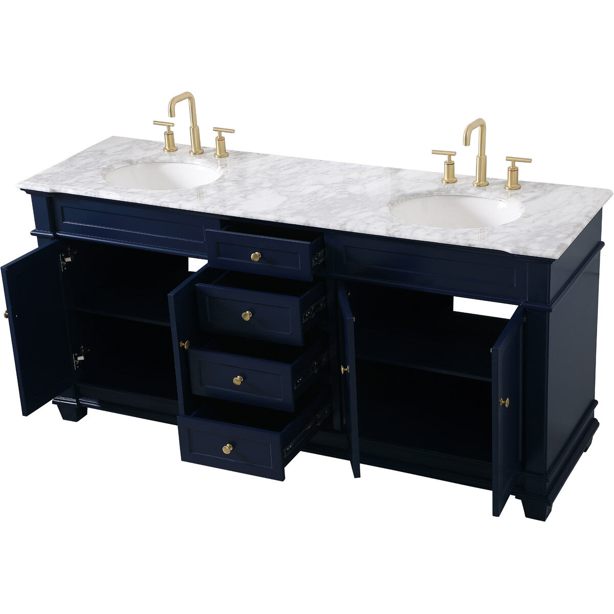 Wesley 72 X 22 X 35 inch Blue Vanity Sink Set