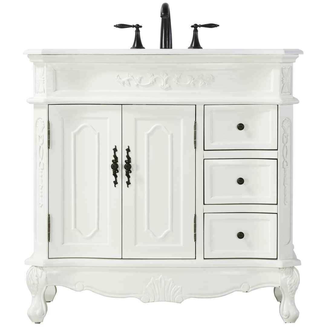 Danville 36 X 36 inch Antique White Bathroom Vanity Cabinet