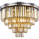 Sydney 17 Light 32 inch Polished nickel Flush Mount Ceiling Light in Golden Teak, Urban Classic