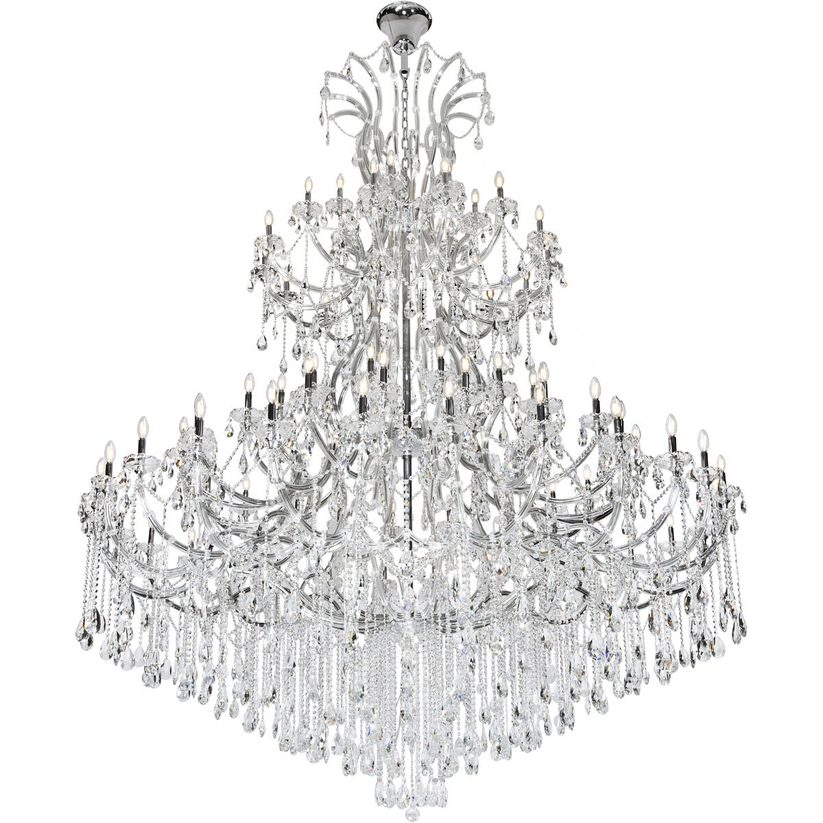 Maria Theresa 84 Light 96 inch Chrome Chandelier Ceiling Light in Clear, Royal Cut 