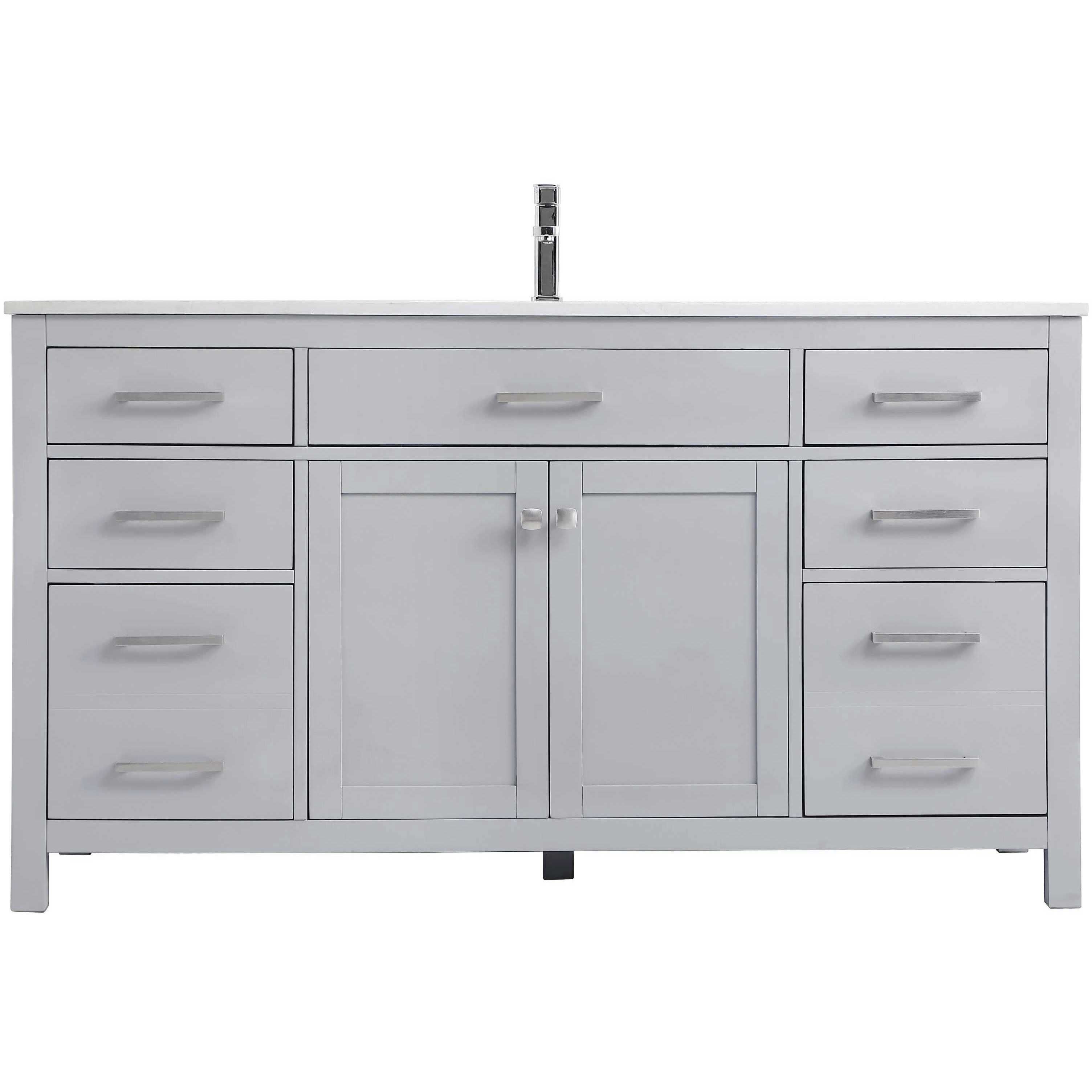 Lewis 60 X 22 X 34 inch Grey Vanity Sink Set