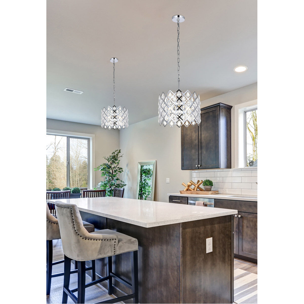 Lyla 3 Light 13 inch Chrome Pendant Ceiling Light