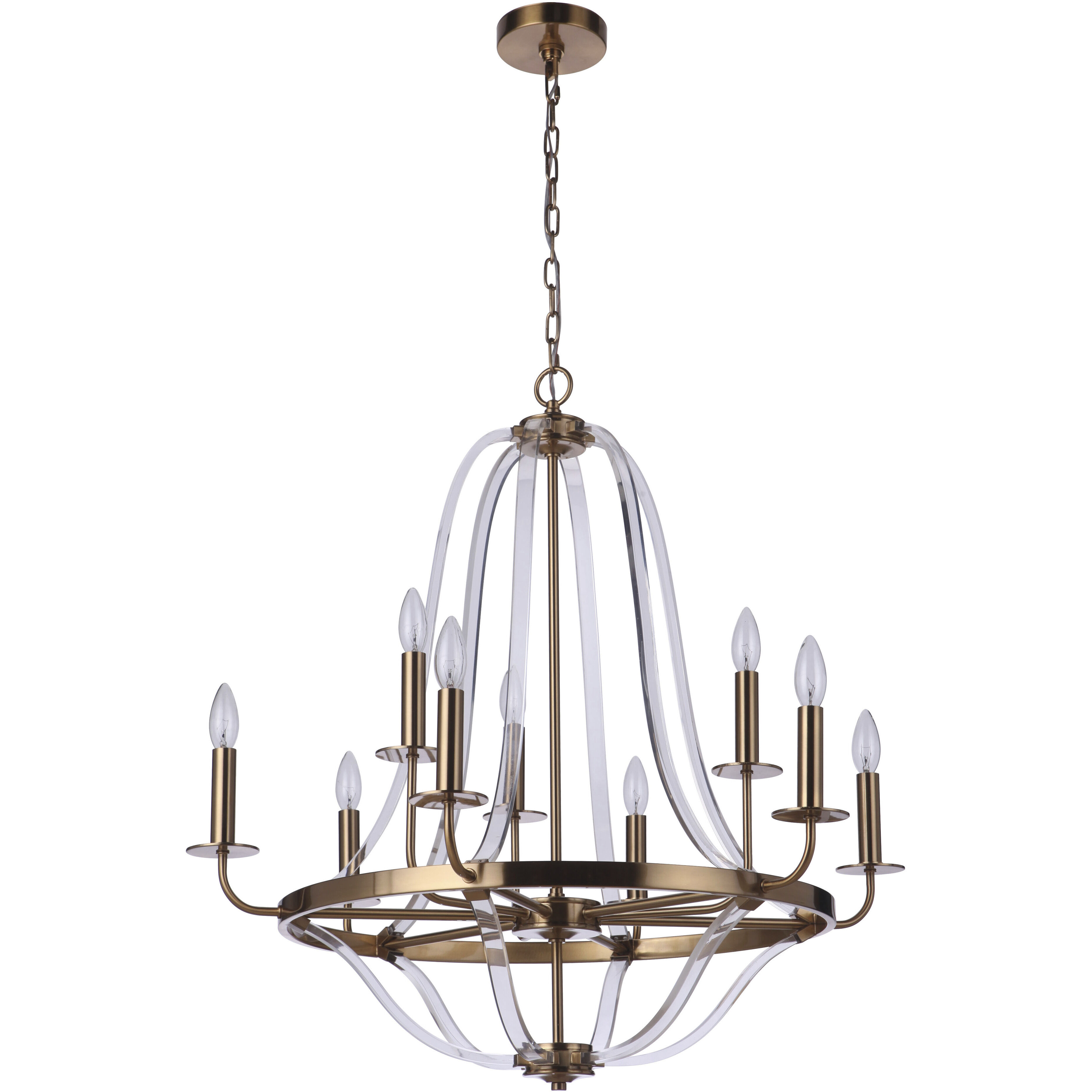 Graclyn 9 Light 30.5 inch Satin Brass Chandelier Ceiling Light
