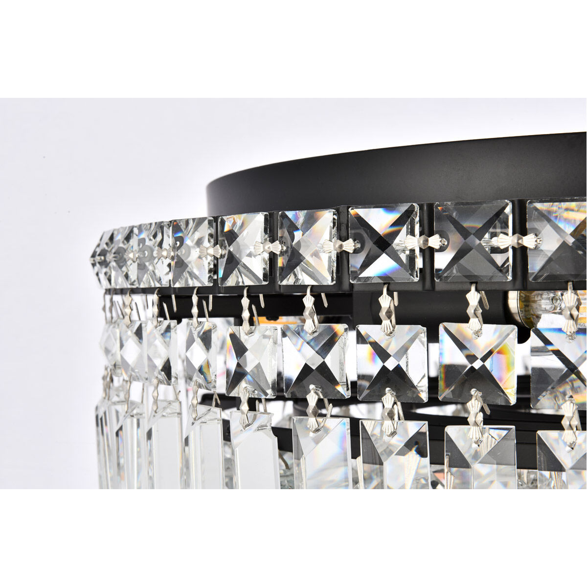 Maxime 6 Light 20 inch Black and Clear Flush Mount Ceiling Light