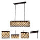 Madison 6 Light 40 inch Matte Black Island Pendant Ceiling Light in Golden Teak, Urban Classic