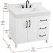 Nathan 36 X 34 inch White Bathroom Vanity Cabinet