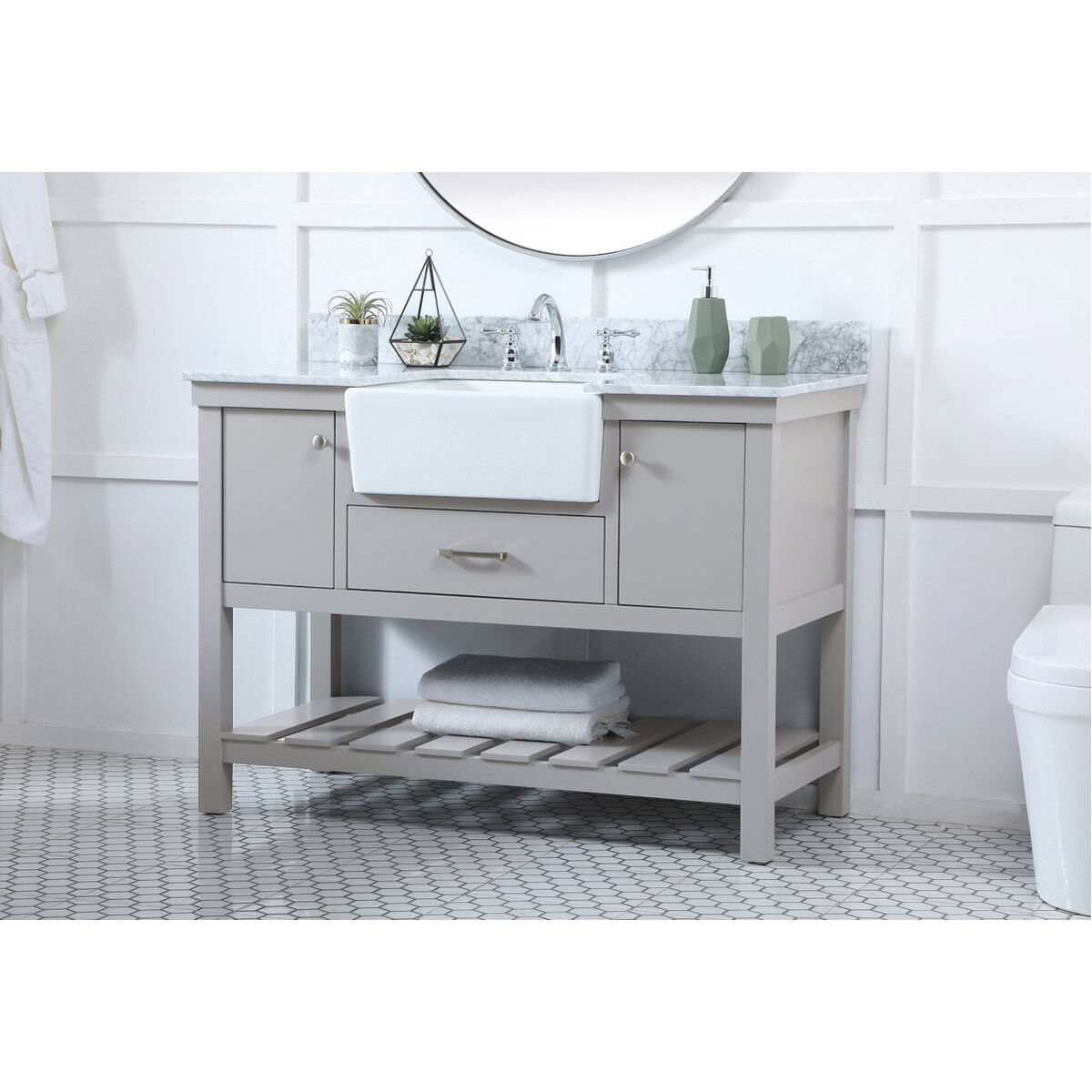 Clement 48 X 22 X 34 inch Grey Bathroom Vanity Cabinet