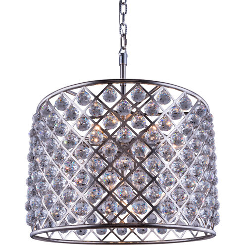 Madison 8 Light 28 inch Polished Nickel Pendant Ceiling Light in Clear, Faceted Royal Cut, Urban Classic
