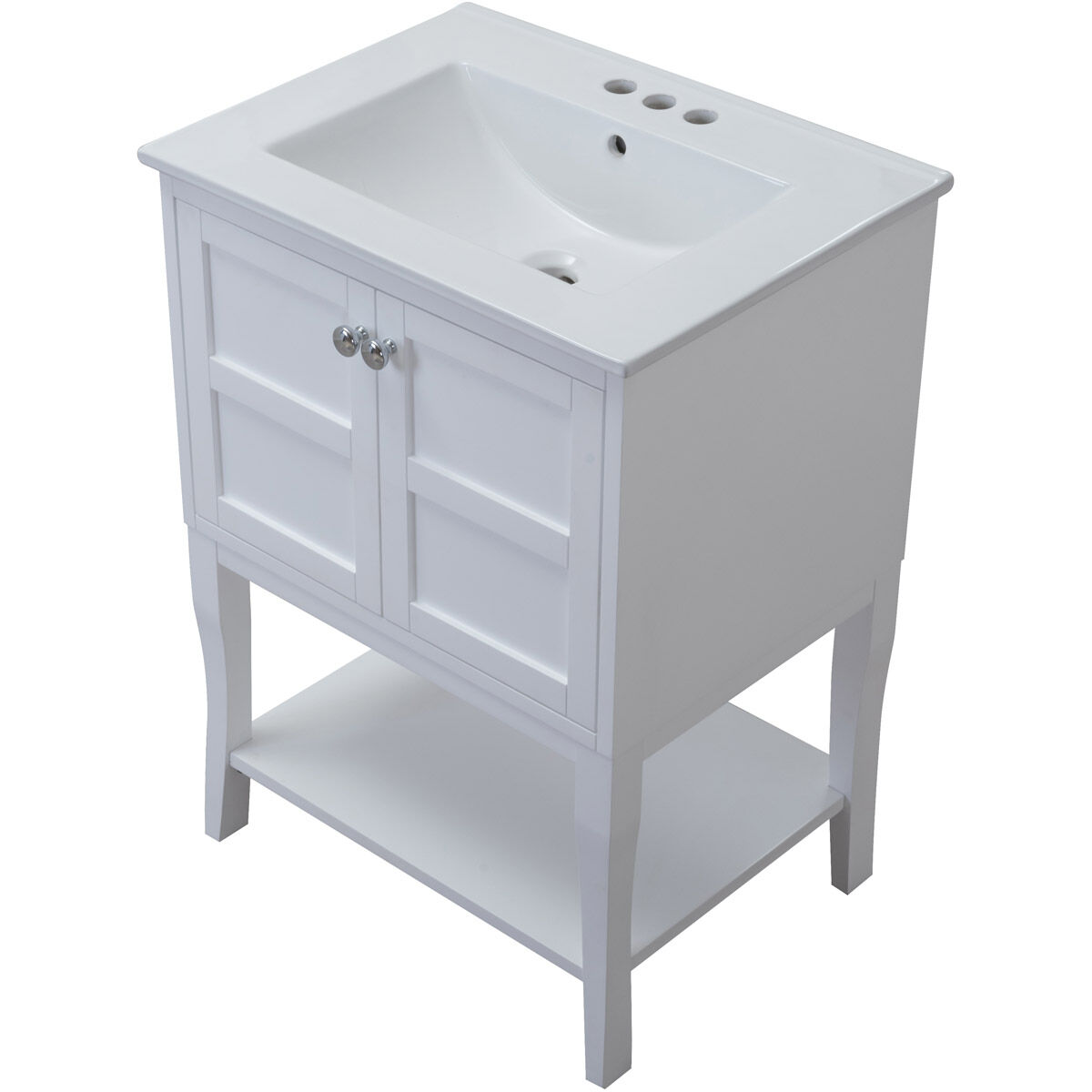 Mason 24 X 33 inch White and Chrome Vanity Set