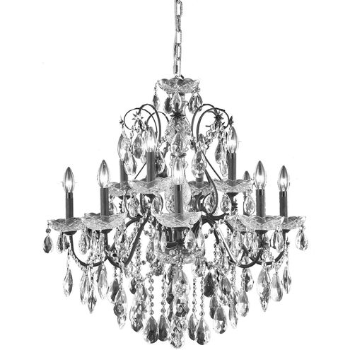 St. Francis 12 Light 28 inch Dark Bronze Dining Chandelier Ceiling Light in Royal Cut