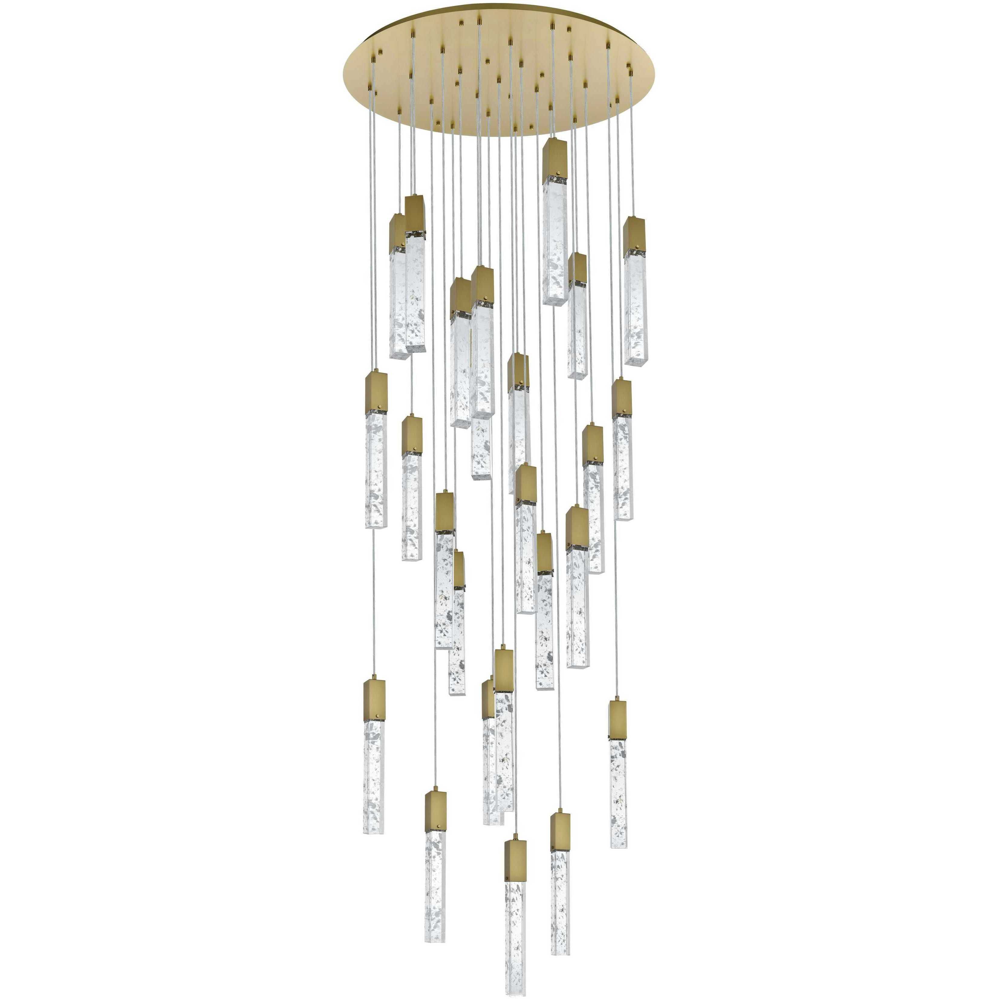 Aurora 25 Light 42 inch Satin Gold Chandelier Ceiling Light