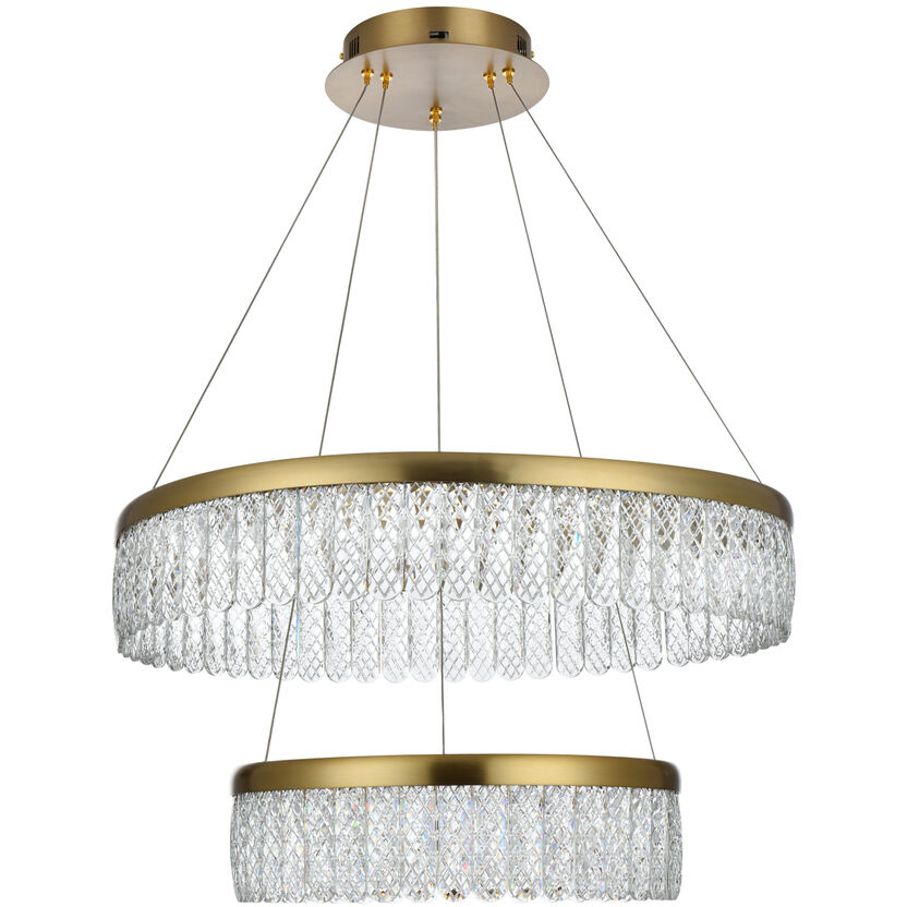Rune 2 Light 24 inch Satin Gold Chandelier Ceiling Light