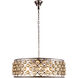 Madison 8 Light 32 inch Polished Nickel Pendant Ceiling Light in Golden Teak, Faceted Royal Cut, Urban Classic