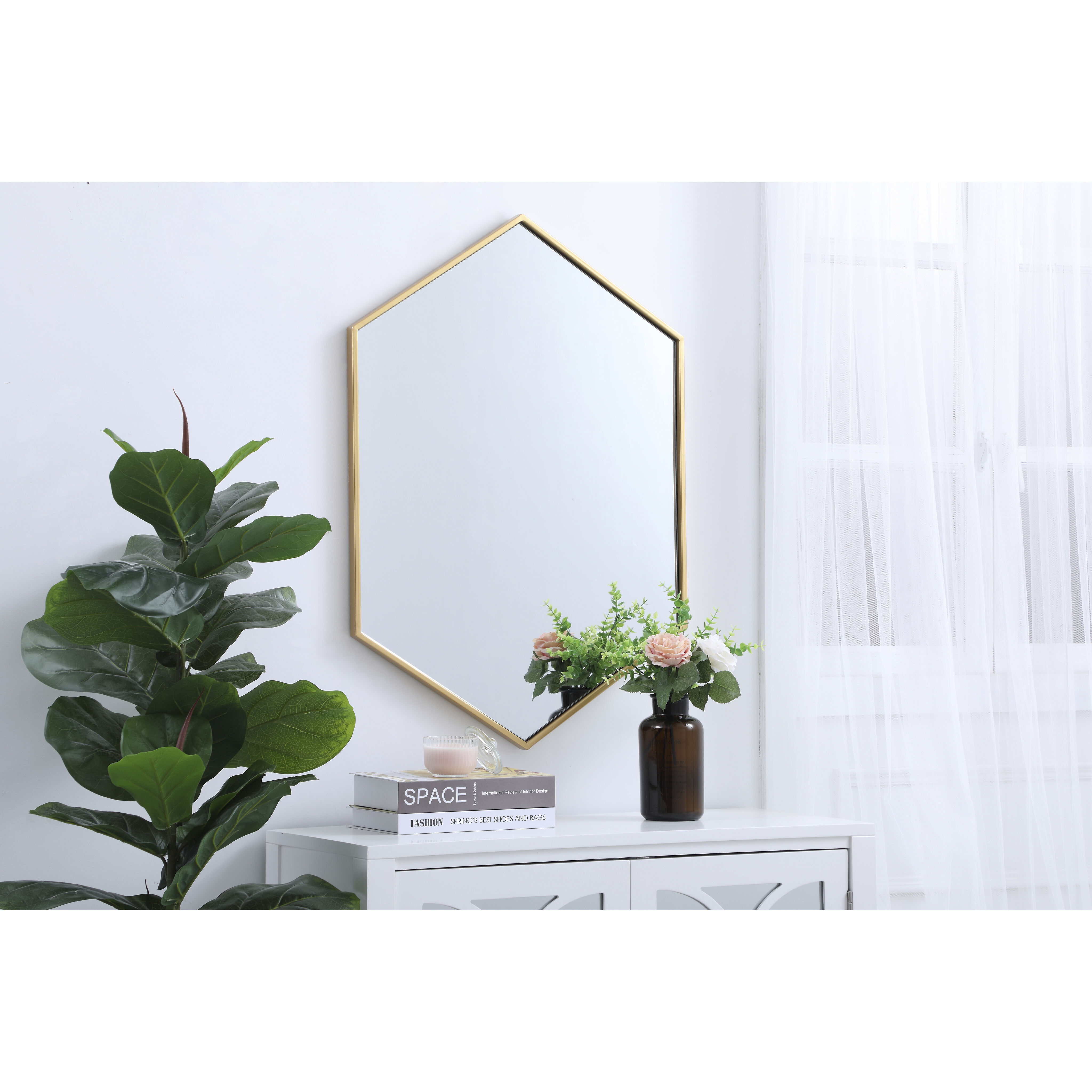Eternity 34 X 24 inch Brass Wall Mirror