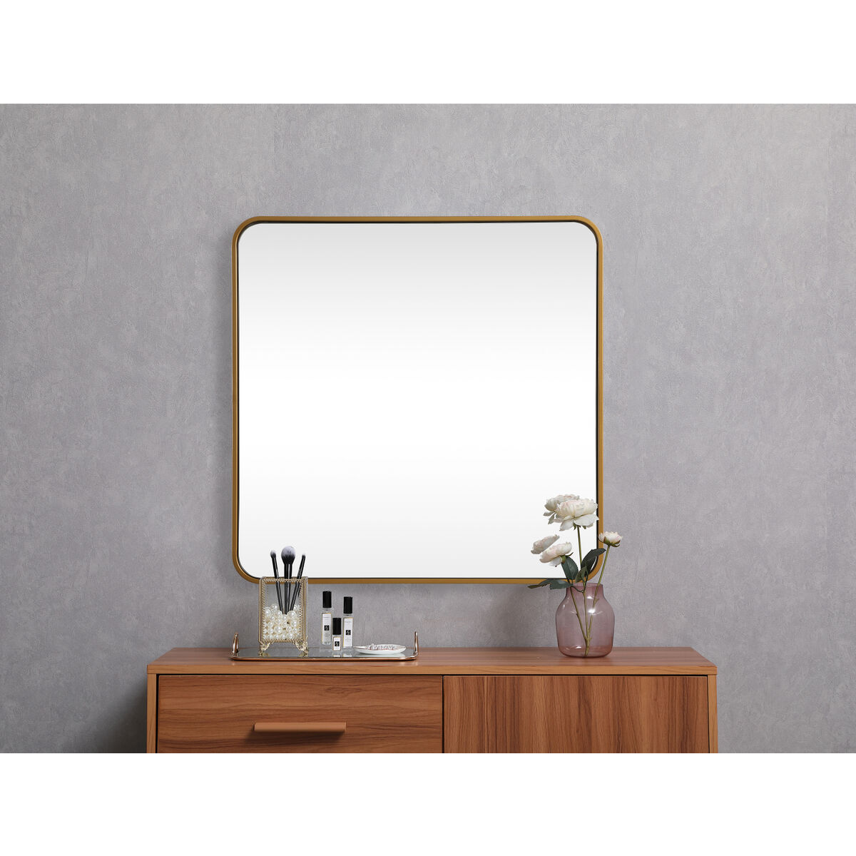 Evermore 30 X 30 inch Brass Vanity Mirror