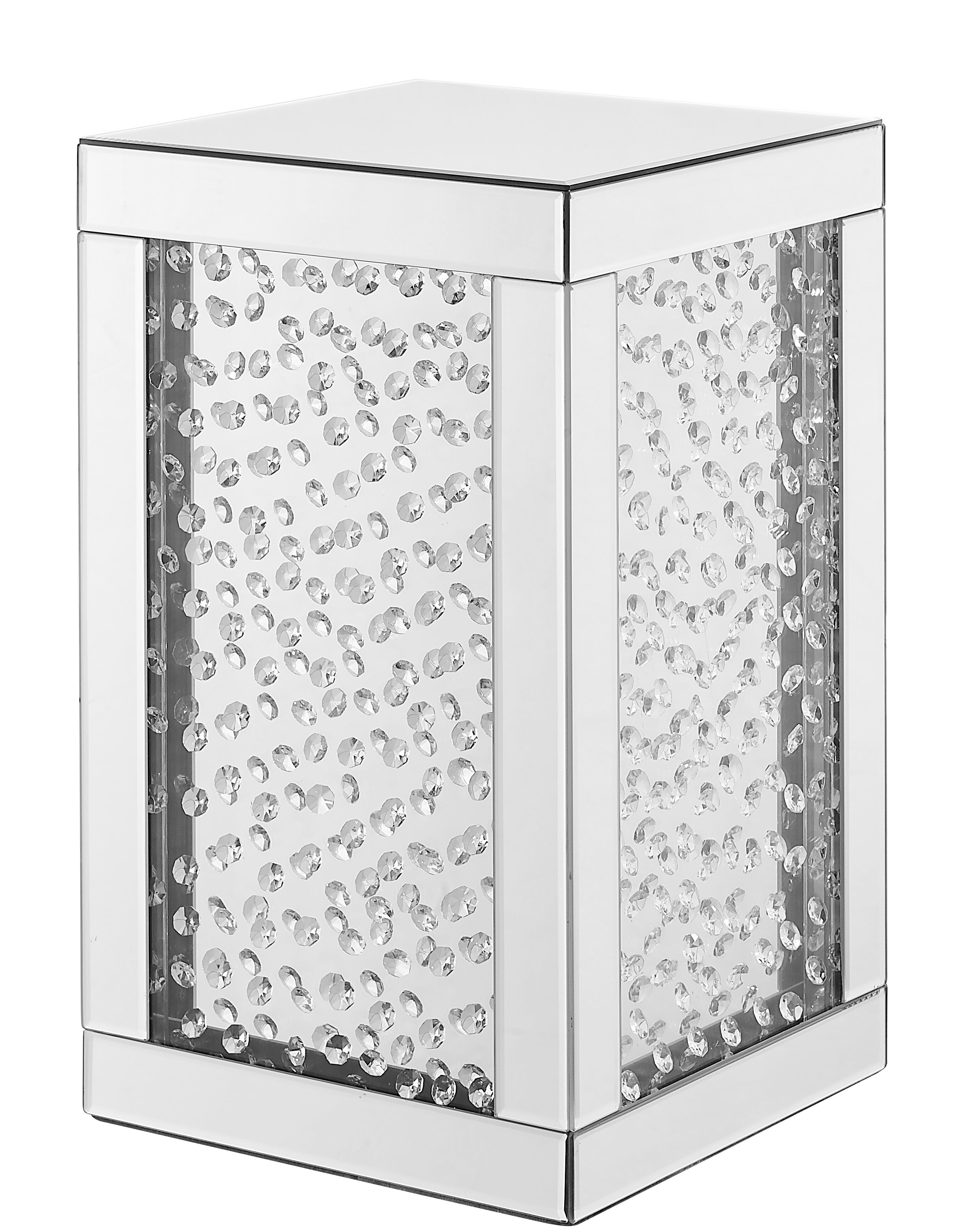 Modern 20 X 12 inch Clear Mirror and Crystal End table